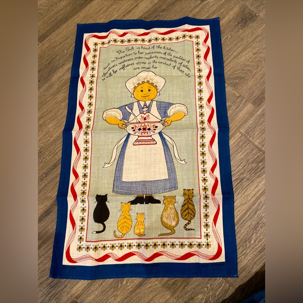 Ulster Weavers Irish Linen Kitchen Towel The Cook and her cats! No tags!